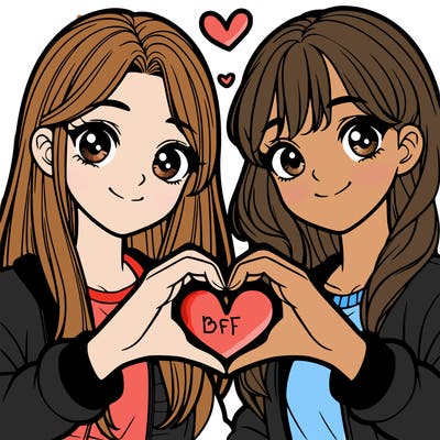 girls making heart with their hands