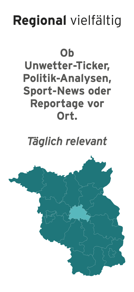 rbb24 – regionale Nachrichten - Map of the Berlin and Brandenburg region illustrating local news coverage