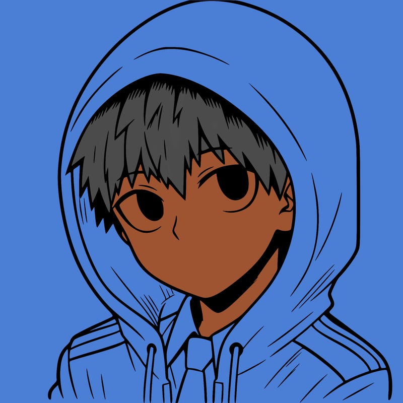 manga character with a hoodie