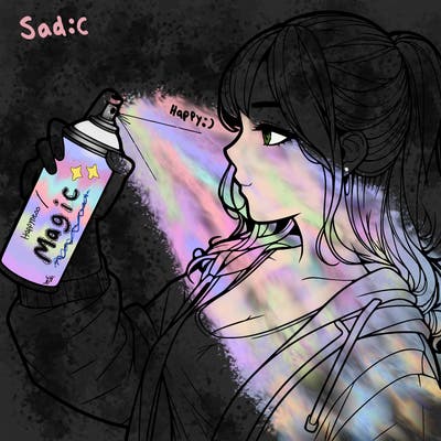 a realistic girl spray, painting