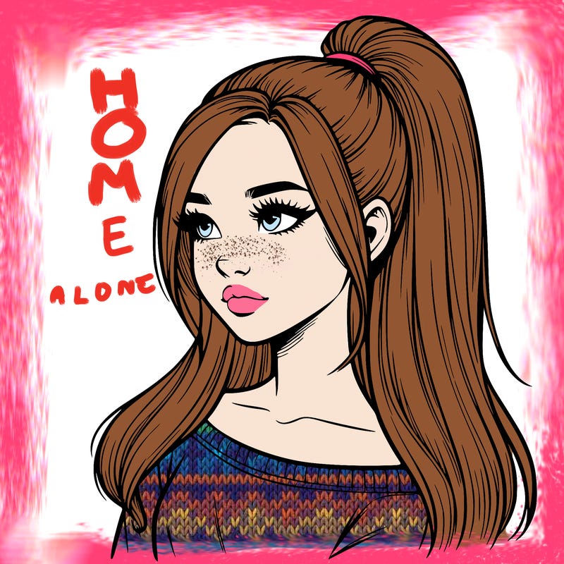 realistic girl with a high ponytail