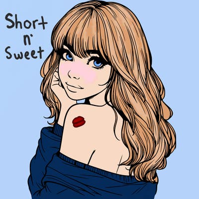 realistic girl with bangs looking over her shoulder