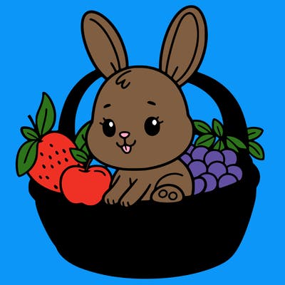 bunny in a fruit basket