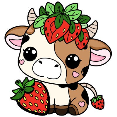 cute strawberry cow