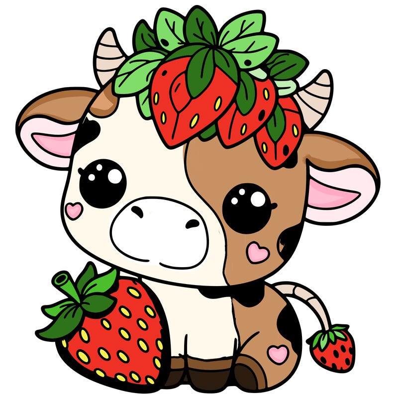 cute strawberry cow