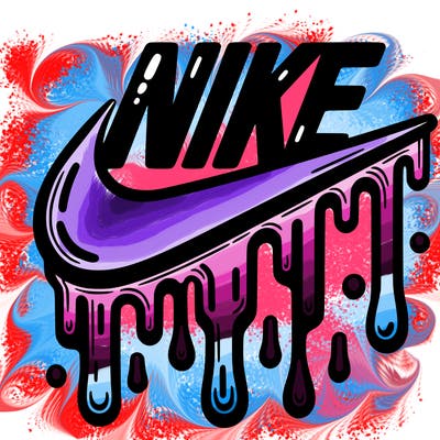 dripping nike logo