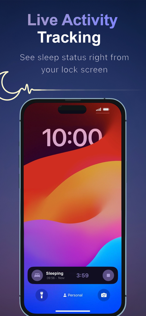 Nana: Baby Sleep Coach - Nana app live activity showing real time baby sleep status on an iPhone lock screen