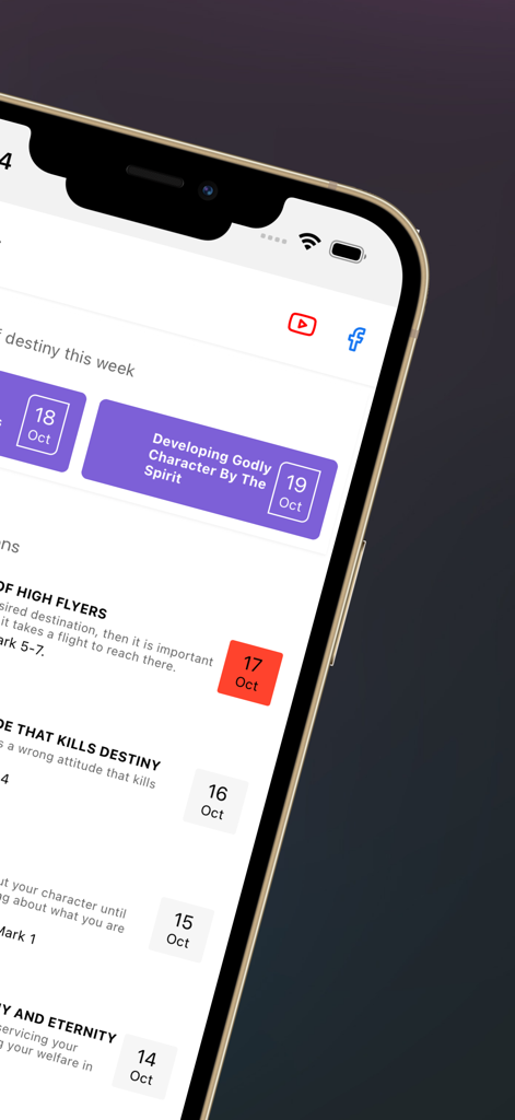 Seeds Of Destiny - Daily devotional topics list in the Seeds of Destiny app