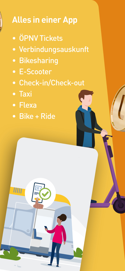 LeipzigMOVE App Funktionsübersicht einschließlich ÖPNV-Tickets Bike Sharing und E-Scooter