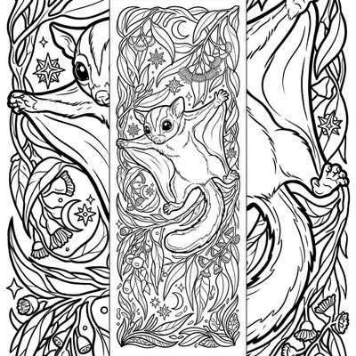 Discover the enchanting world of sugar gliders with this charming bookmark coloring page. Perfect for animal lovers and bookworms alike, it offers a delightful creative escape.