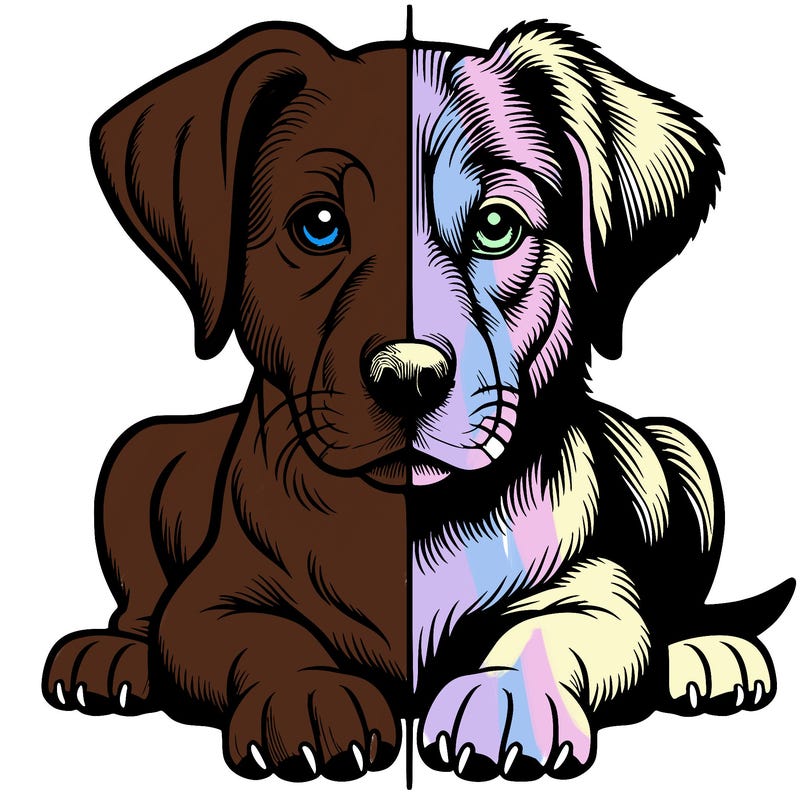 realistic dog split picture