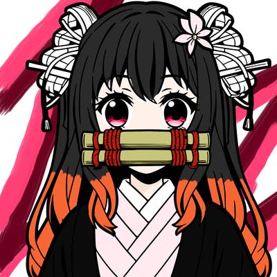 anime girl with bamboo muzzle