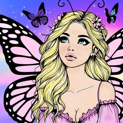 butterfly fairy realistic girl