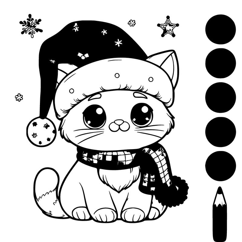 realistic christmas cat cute