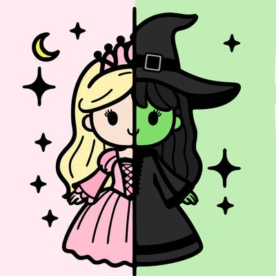 split princess and witch