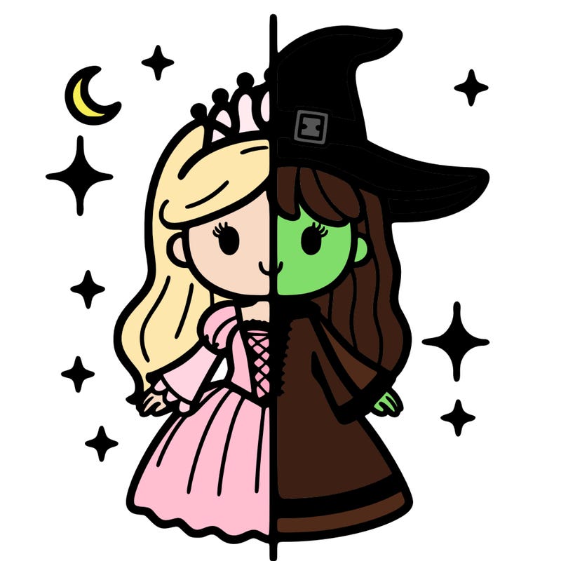 split princess and witch