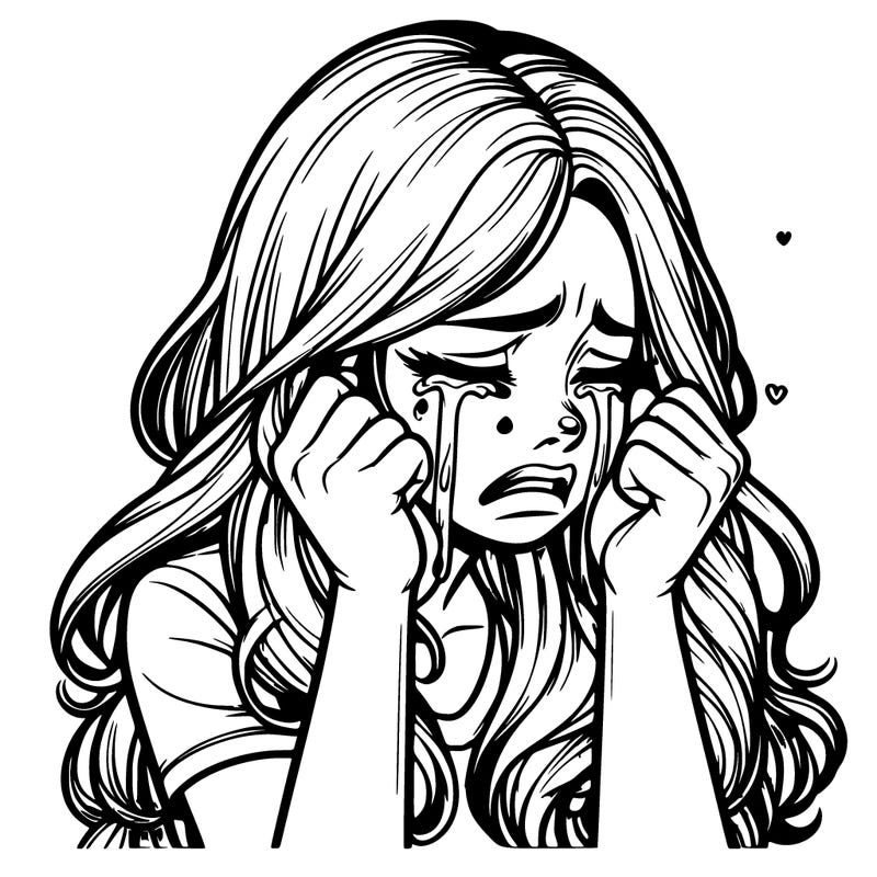 realistic girl crying