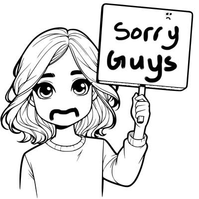 realistic girl holding up a sign