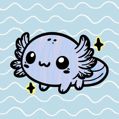 cute easy baby axolotl