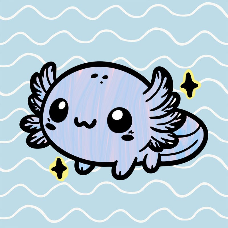 cute easy baby axolotl