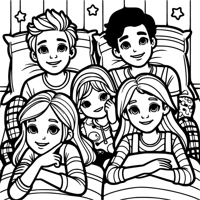 4 teens at a sleepover