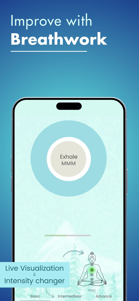 Blood Oxygen App- Watch - Guided breathing exercise interface with live visualization for stress management