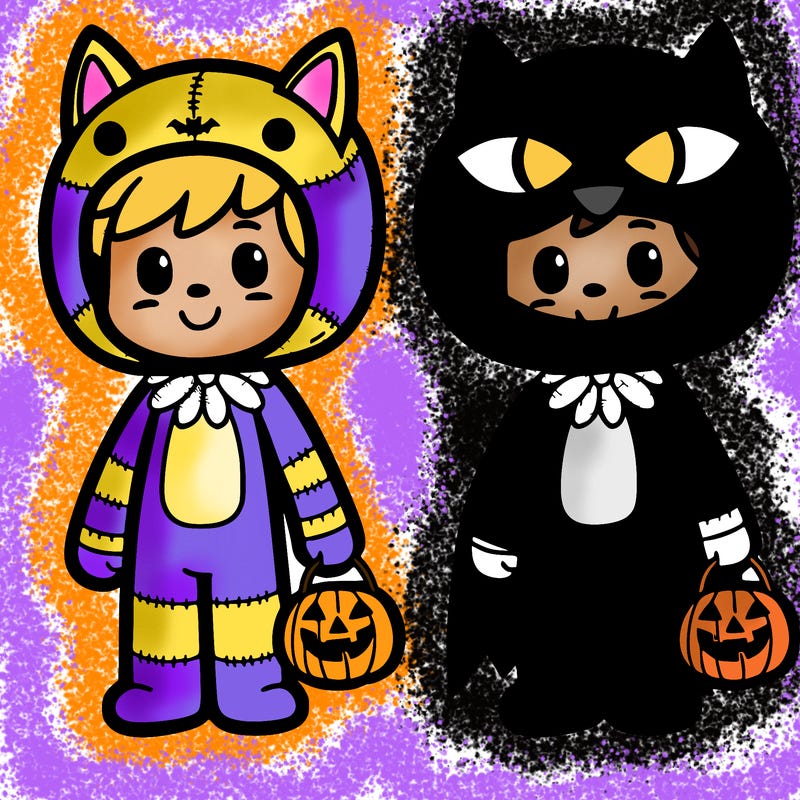 a person with a halloween costume on