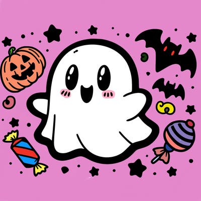 halloween cute little ghost