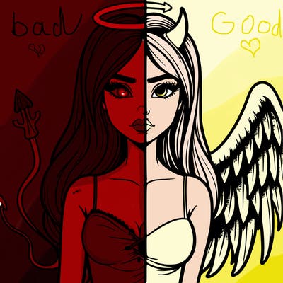 devil vs angel realistic girl