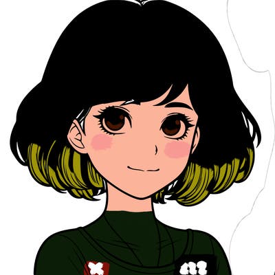 realistic girl with short hair