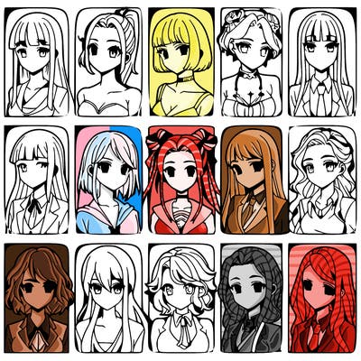 girls that look diffrent anime