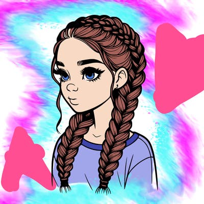 realistic girl with braids