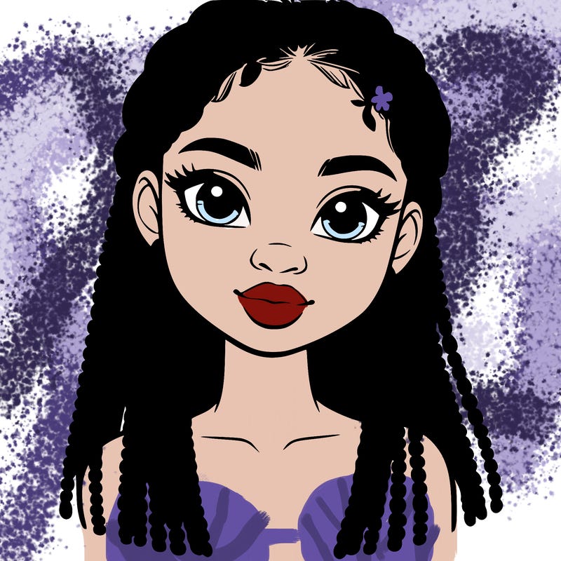 a realistic black girl with braids