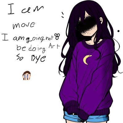 manga teen girl  in a sweater and baggy pants