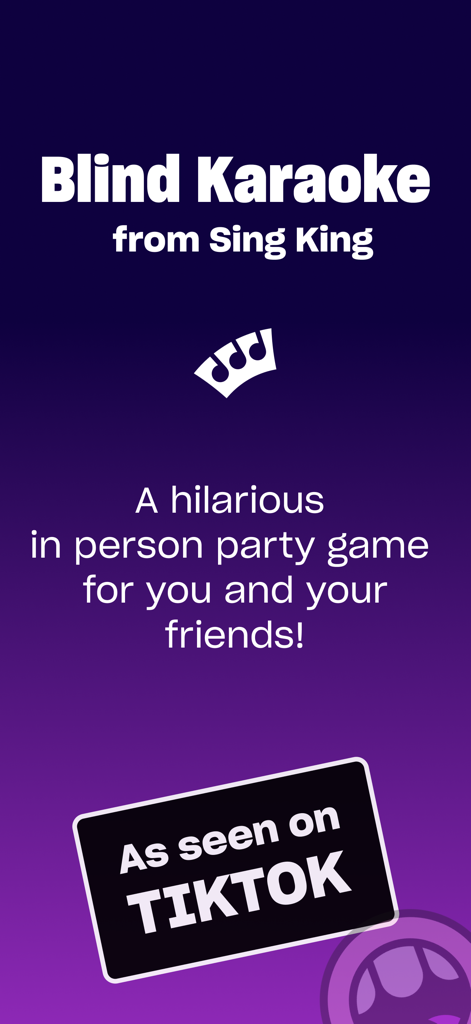 Blind Karaoke - Blind Karaoke app splash screen featuring as seen on TikTok logo