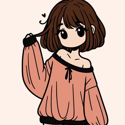 girl in baggy sweater hanging off her shoulder