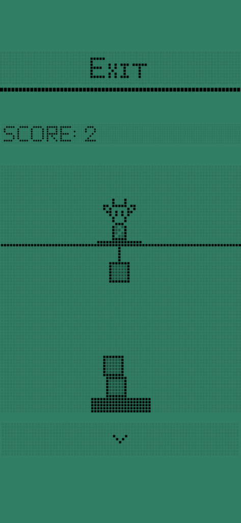 Retro pixel art mini game in Wildagotchi virtual pet app