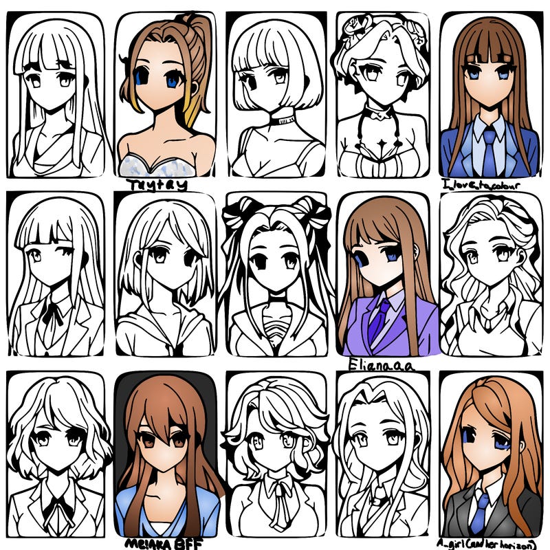 girls that look diffrent anime