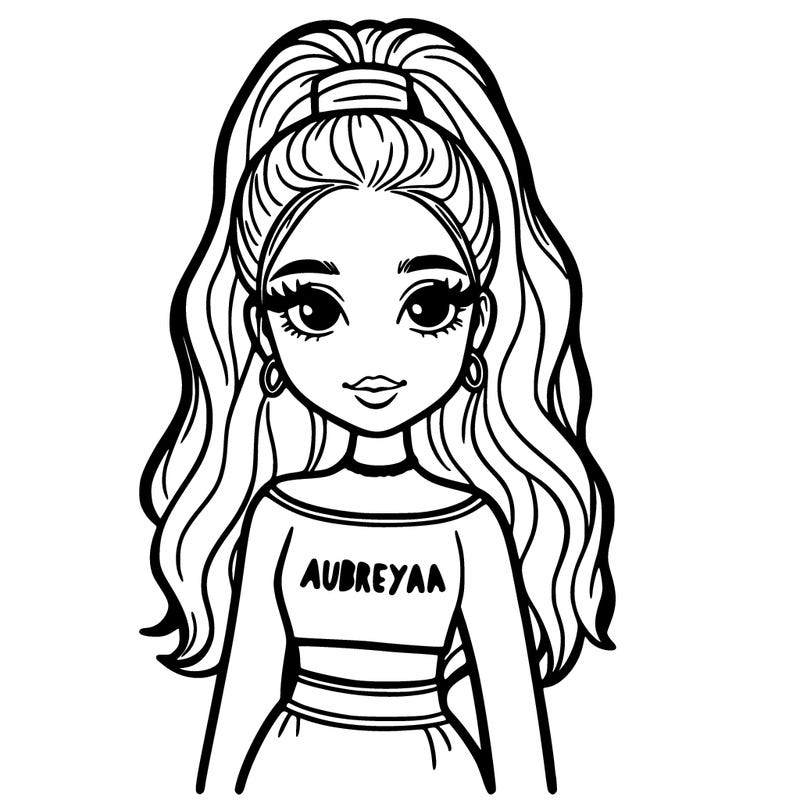 blonde girl with half up hair wearing a pink dress that says aubreyana