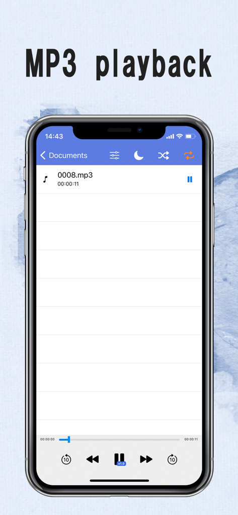 EasyMp3 Video to mp3 Converter - EasyMp3 app interface showing MP3 playback and audio controls on an iPhone