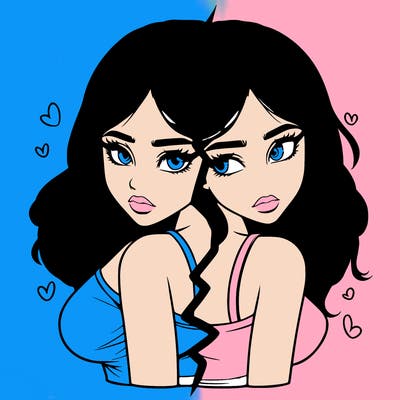 realistic girl split