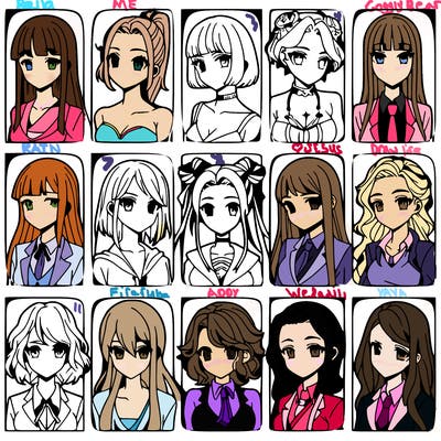 girls that look diffrent anime