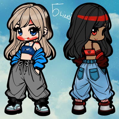 girl in crop top and baggy pants