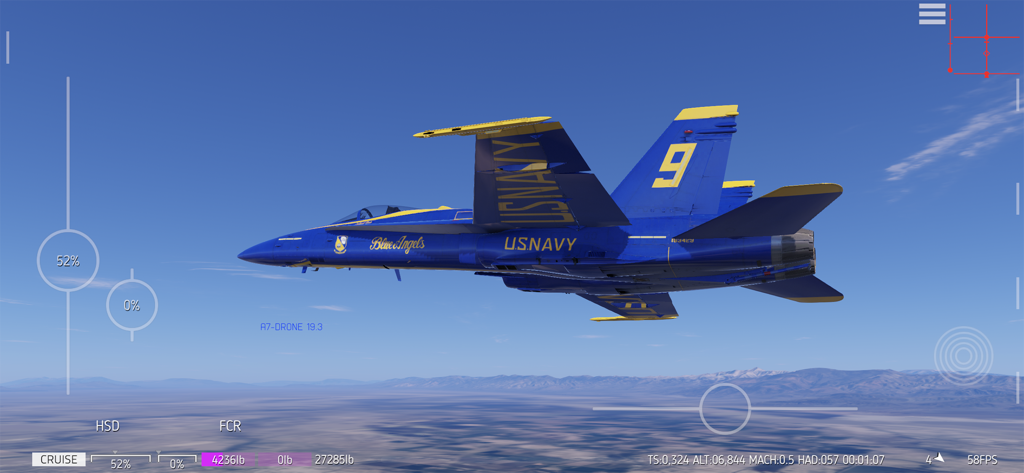 Blue Angels US Navy fighter jet flying in the Carrier Landing HD flight simulator