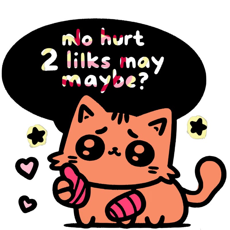 cute cat thats been hurt saiying 2 likes maybe
