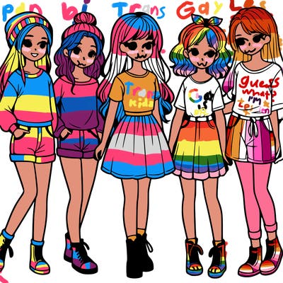 a group of five girls