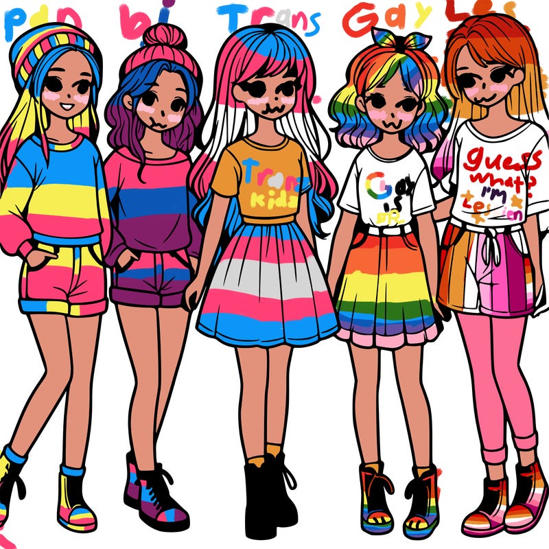 a group of five girls