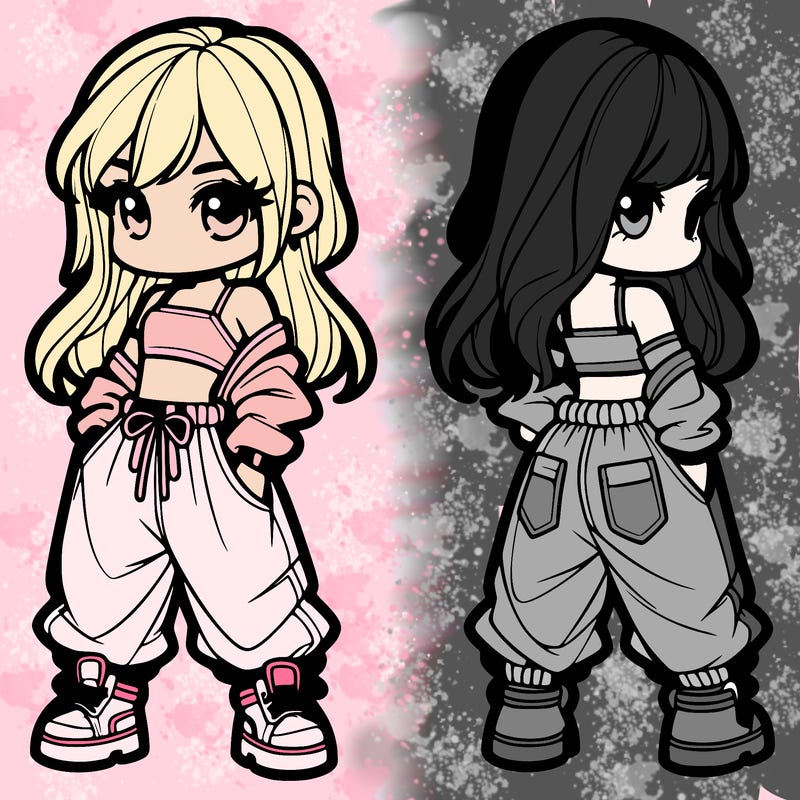 girl in crop top and baggy pants