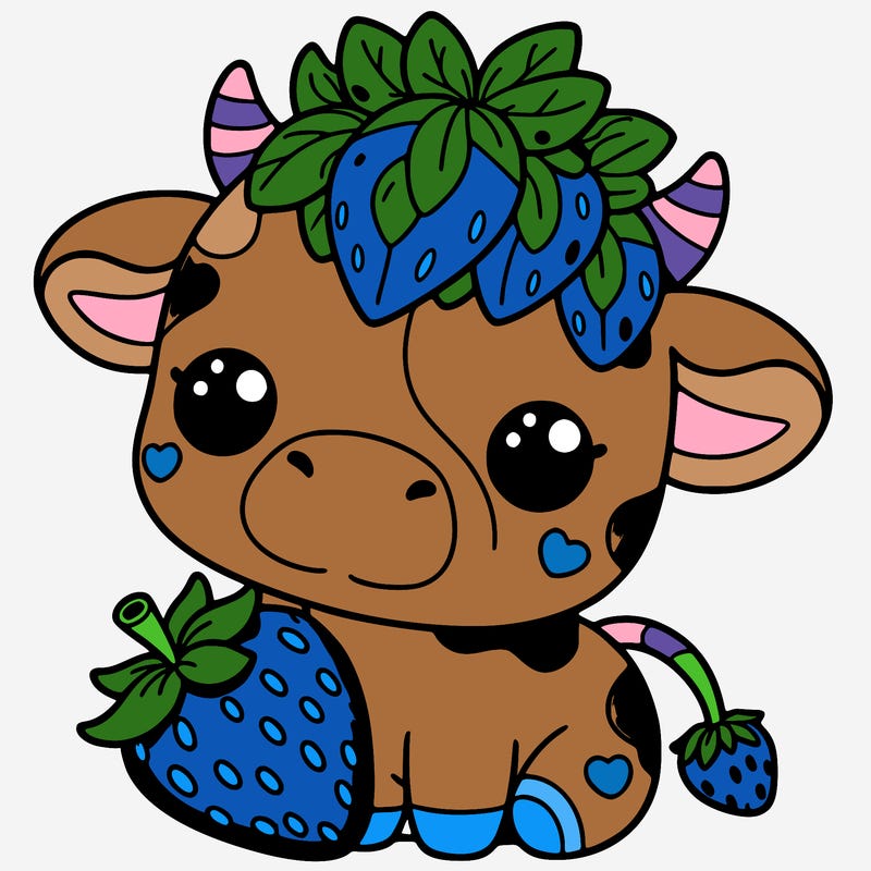 cute strawberry cow