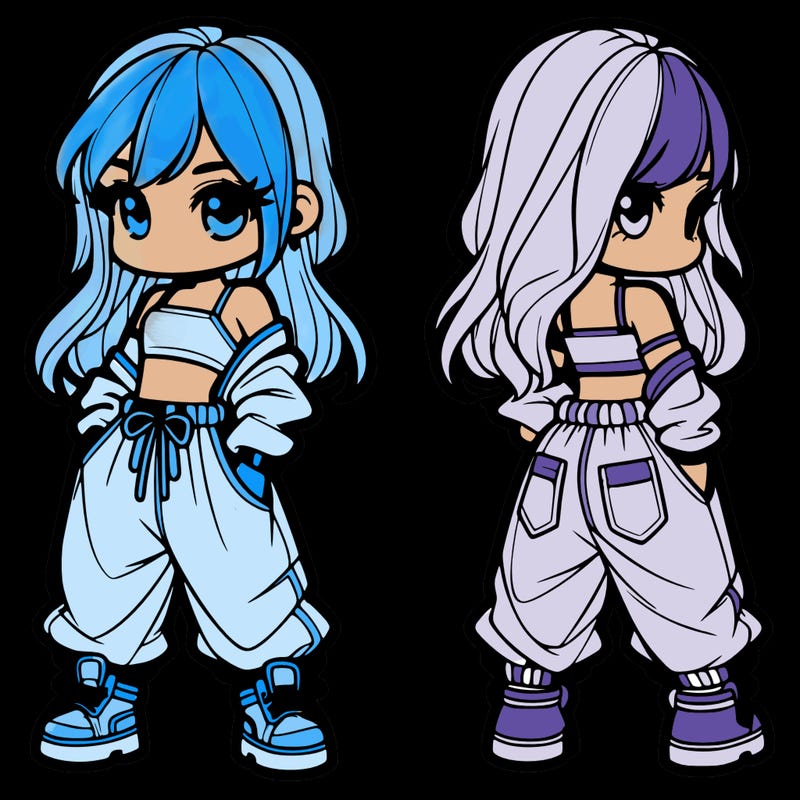 girl in crop top and baggy pants